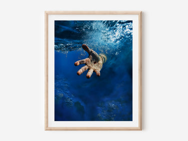 The Hand of Jesus reaching into water to save me Poster Print